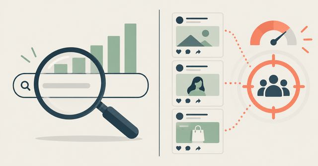 An illustration representing keyword research to better understand the best paid ads streategy for a small business
